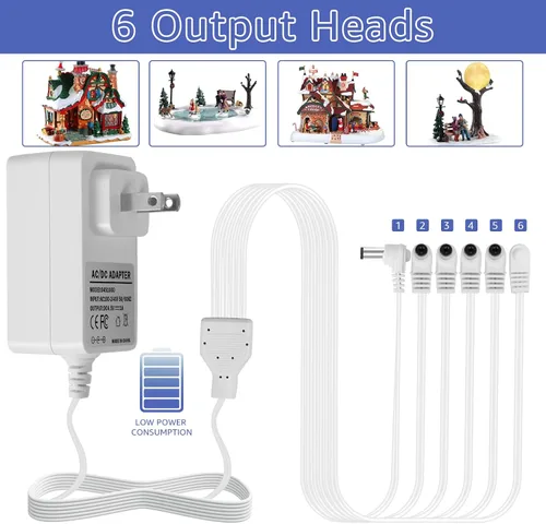Vista 5 de Adaptador de corriente AC/DC 4.5V compatible con accesorio iluminado Lemax 94564 84428 74707 44242 94565 94566 94527 para decoración de edificios