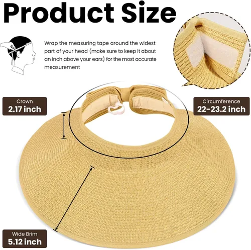 Vista 39 de Simplicity - Sombrero con protección solar UV UPF 50 para mujer, convertible en visera para playa