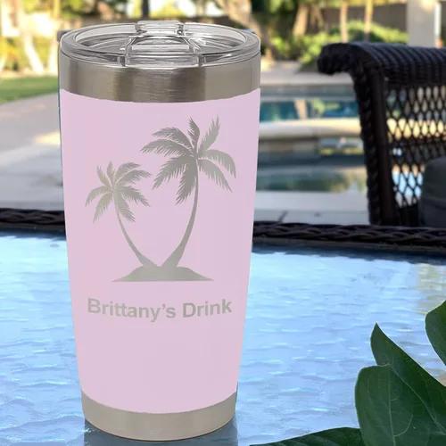 Vista 2 de LaserGram Vaso aislado al vacío de 20 onzas, tortuga marina hawaiana, grabado personalizado incluido (morado claro)