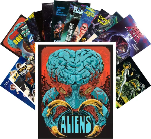 Vista 5 de PIXILUV Postales vintage 24 piezas SciFi Vintage Comic Book Art Magazine Covers