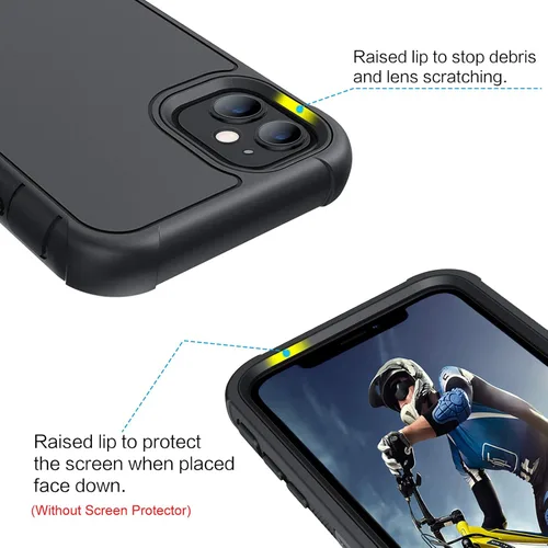Vista 5 de BENTOBEN Funda para iPhone 11, funda de teléfono para iPhone 11, resistente 3 capas a prueba de golpes, cuerpo completo, resistente, híbrida