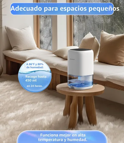 Vista 3 de TABYIK - Deshumidificadores pequeños de 35 onzas para habitación del hogar, silencioso con apagado automático, deshumidificadores para dormitorio