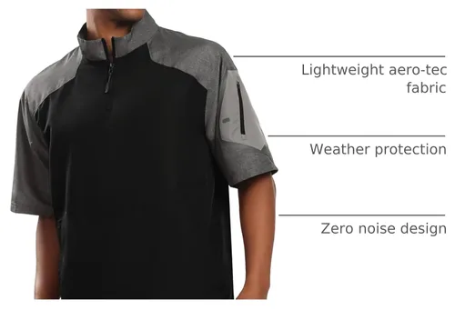 Vista 4 de Holloway Raider Chaqueta Pullover Cage - Ropa Atlética Resistente a la Intemperie con Cremallera de un Cuarto y Bolsillo en la Manga Negro