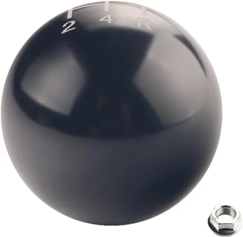 Vista 2 de Dewhel JDM Cabeza redonda para palanca de cambios de 5 velocidad tracción manual, pomo de palanca atornillable M10 x 1,5 en para Honda Acura, Negro