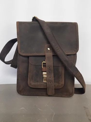 Vista 3 de Komals Passion Leather Bolsa de cuero resistente para iPad de 11 pulgadas bolsillo marrón desgastado