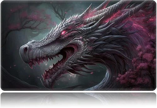 Vista 43 de Tapete de juego para MTG, tapete de juego de cartas, base de goma antideslizante y cosido, tapete de juego TCG de 24 x 14 pulgadas para MTG y otros