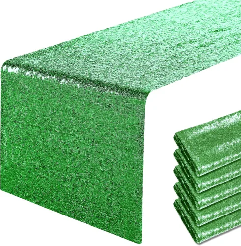 Vista 36 de Pufogu - Camino de mesa de lentejuelas brillantes de 12 x 72 pulgadas para fiestas de cumpleaños, decoración de bodas, despedidas de soltera