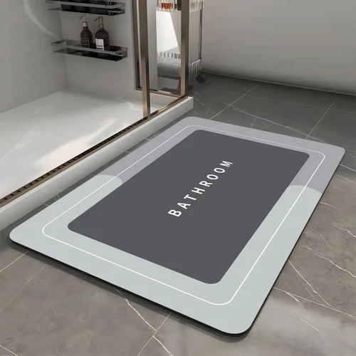 Vista 9 de Tapete de baño, de secado rápido, antideslizante, delgado, súper absorbente, tapete de baño, tapete de baño para suelo, bañera, tocador, tapete