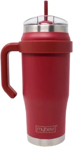 Vista 17 de MyBevi Outlander - Taza de viaje de acero inoxidable de alta calidad, para frío/calor, aislamiento de 3 capas, mango resistente, duradera y elegante