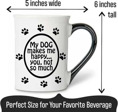 Vista 4 de Cottage Creek Tazas de café de cerámica para perros, 16 oz My Dog Makes Me Happy, You Not So Much, I Love My Dog Regalos para mujeres y hombres