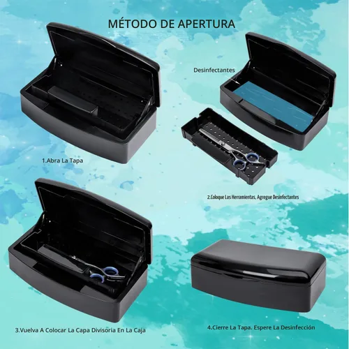 Vista 5 de Caja esterilizadora de herramientas de uñas, bandeja de esterilización de plástico, la caja de desinfección para herramientas de arte de uñas es