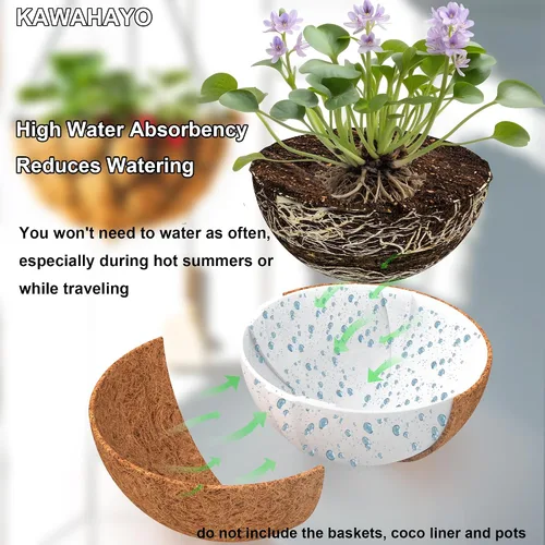 Vista 2 de Revestimiento de cesta colgante de autorriego para almacenamiento de agua para revestimiento de coco absorbe la alfombrilla de agua, dispositivo