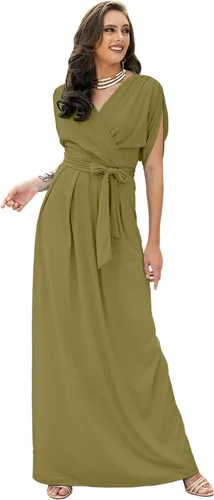 Vista 23 de KOH KOH Vestido largo plisado y modesto para mujer, para invitada de boda Negro