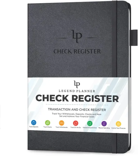 Vista 11 de Legend Planner Libro de registro de cheques - Libro contable para pequeñas empresas y uso personal - Registro de chequera para rastrear