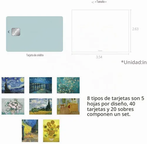 Vista 3 de Monolike Message Gogh - Tarjeta de mensaje, paquete de mezcla de 40 minitarjetas individuales y 20 sobres
