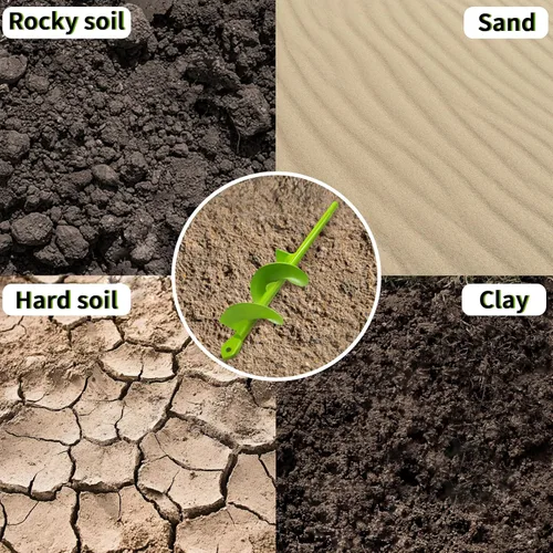 Vista 4 de TCBWFY Paquete de 4 brocas de taladro en espiral para jardín – Acero resistente de alta durabilidad, resistente a la corrosión – Perfecto