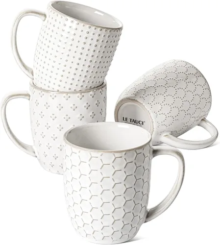 Vista 8 de LE TAUCI Tazas de café de 6 onzas, taza Demitasse de cerámica, tazas de café pequeñas para doble chupo, café con leche, capuchino, lungo, tazas