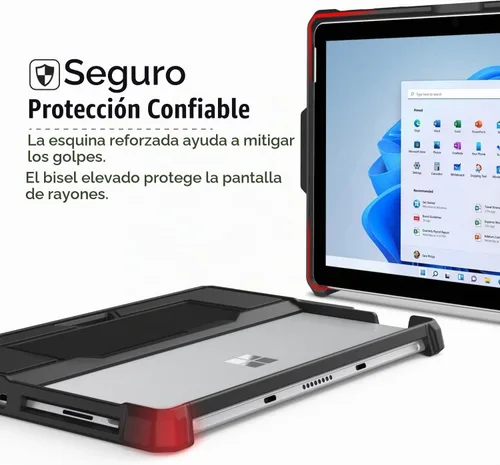 Vista 3 de MoKo Funda compatible con Microsoft Surface Go 4 / Surface Go 3 / Surface Go 2 / Surface Go Funda protectora todo en uno con soporte para bolígrafo