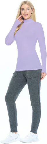 Vista 2 de Natural Uniforms Camiseta de manga larga con cuello alto falso para mujer