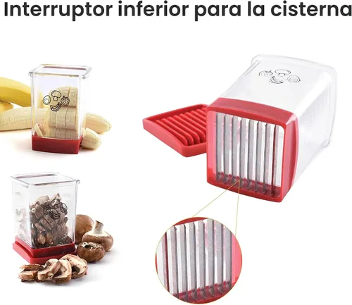 Vista 2 de Cortador y picador de frutas - Cortador de tazas para fresa, uva, plátano, champiñones, utensilios de cocina para frutas y verduras, herramienta