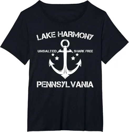 Vista 33 de Playera divertida de Lago Harmony Pennsylvania para acampada o pesca Negro