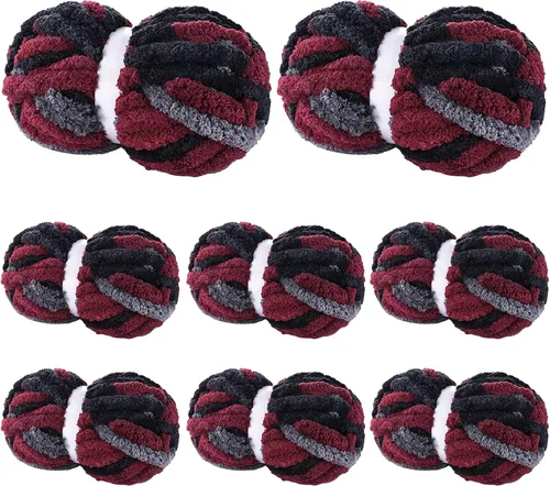 Vista 8 de BALAPET Hilo Chenille Grueso para Tejer y Hacer Ganchillo, Juego de Hilo Suave y Esponjoso para Tejer, Hilo Multicolor Suave para Tejer Mantas a