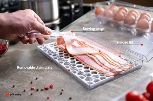 Vista 4 de Pikanty - Juego de 2 Manteles de tocino y delicatessen Fabricado en Estados Unidos