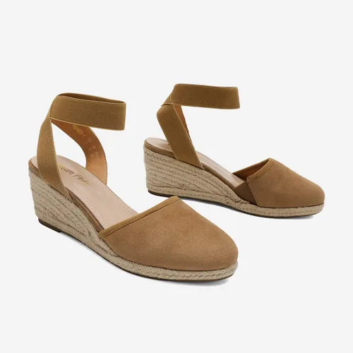 Vista 3 de DREAM PAIRS - Sandalias de cuña con correa elástica en el tobillo, para mujer