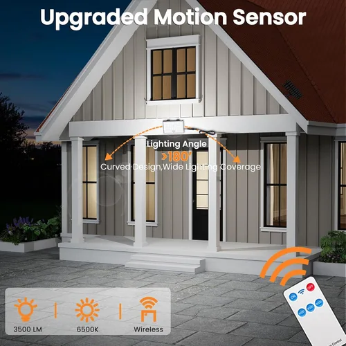 Vista 6 de Luz con sensor de movimiento para exteriores, con 3 modos, luces solares impermeables para exteriores desde el atardecer hasta el amanecer