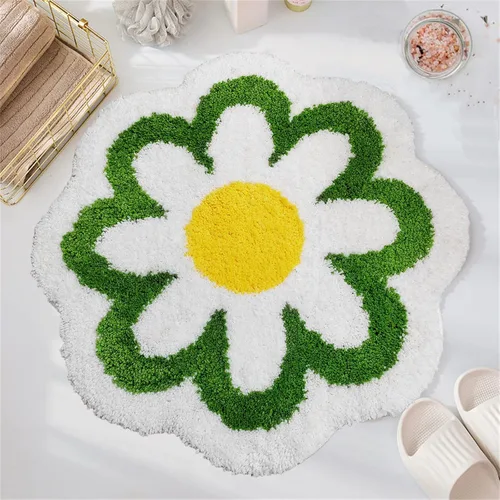 Vista 6 de YRXRUS Alfombra de baño de flores, alfombra de baño azul, tapetes de baño de belleza, alfombra de baño de microfibra ultrasuave, alfombra de flores