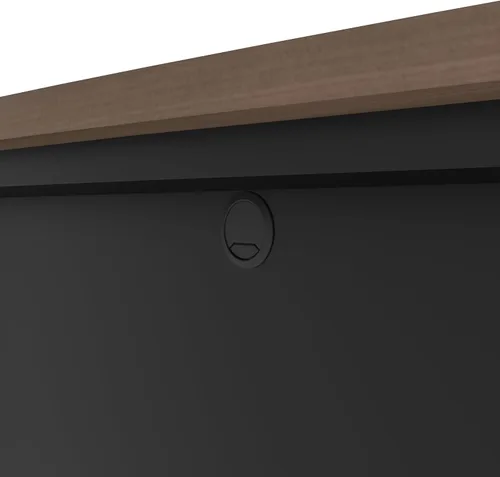 Vista 5 de Bestar Connexion - Escritorio ejecutivo en forma de U de 72 W con Antigua y Negro