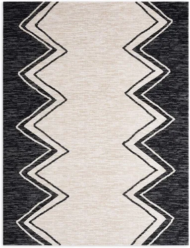 Vista 3 de Home Dynamix Nicole Miller New York Patio Sofia Leon alfombra de área para interiores y exteriores, negro/marfil, rectangular de 7 pies 9 pulgadas x