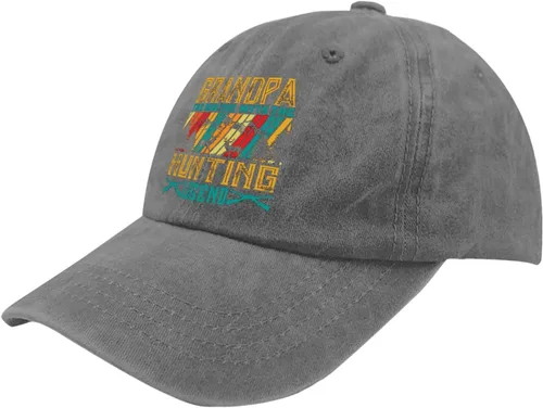 Vista 2 de Dad Hats GGRANDPA The MRN The Myth The Hunting Legend Gorra de béisbol, divertida gorra para hombre Pigmento gris