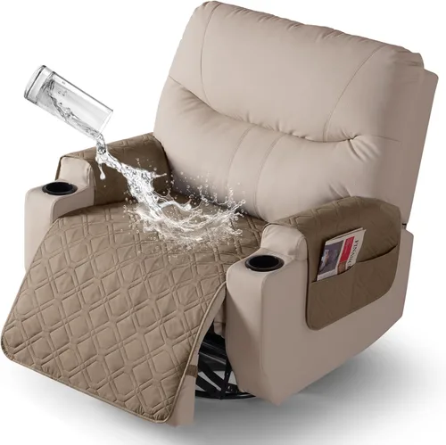 Vista 35 de VANSOFY - Fundas de asiento 100% impermeables para sillas reclinables, color azul, 22 pulgadas Azuree