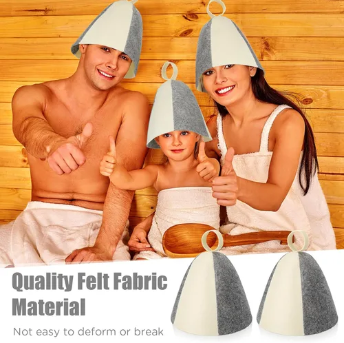 Vista 4 de Jiuguva Sauna Hat Wool Felt Banya Cap for Women Spa
