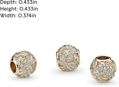 Vista 3 de Pandora Joyería Brillante Amor Nudo Circonita Cúbica Charm en Oro 14K