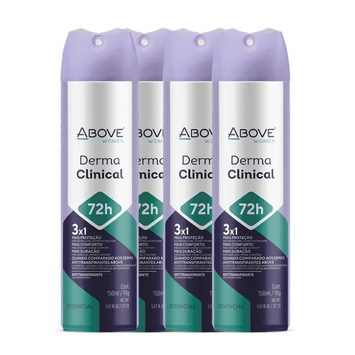 Vista 4 de ABOVE Derma Clinical - Desodorante antitranspirante 72 horas, 3.17 onzas, desodorante en aerosol seco para mujeres, antitranspirante en aerosol, sin