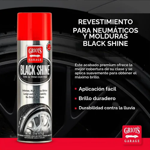 Vista 2 de Griot's Garage 10938 Revestimiento negro para neumáticos con acabado brillante.