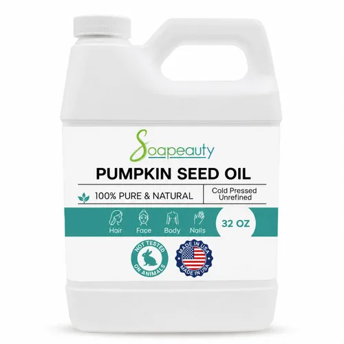 Vista 8 de Soapeauty Aceite virgen de semilla de calabaza cruda para el crecimiento de la piel y el cabello, remedio de aceite 100% puro, prensado en frío
