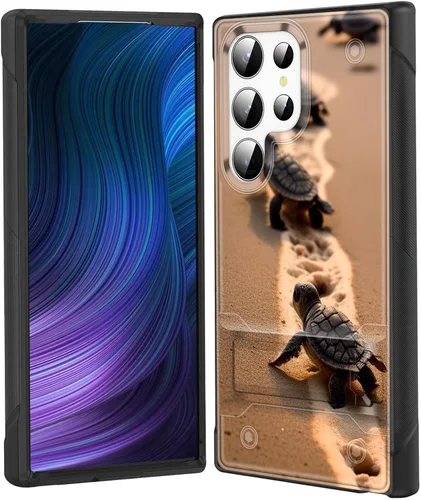 Vista 47 de Funda para Galaxy S24 Plus con soporte, doble capa híbrida de policarbonato duro y silicona suave, resistente a prueba de golpes, funda protectora