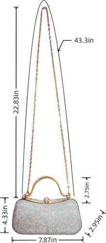 Vista 4 de Bolso de mano con diamantes de imitación para mujer Bolso cruzado convertible de noche y fiesta Citas de graduación de boda