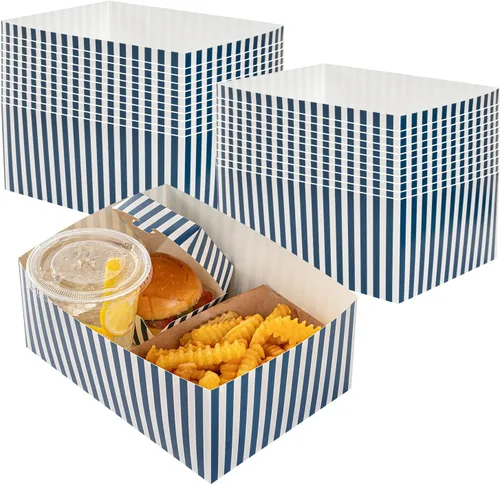 Vista 19 de Restaurantware Bio Tek - Bandejas de hamburguesas de 8.4 x 6 x 3.5 pulgadas, 100 bandejas de papel desechables para alimentos, bandejas de papel