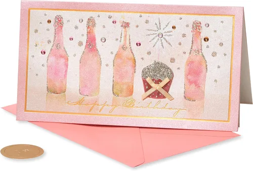 Vista 8 de Papyrus Tarjetas de cumpleaños, globos y champán (2 unidades)