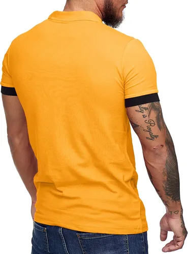 Vista 4 de Zuoyouzi Mens Short Sleeve Casual Slim Fit Polo Shirts Basic Designed Classic Cut Cotton Shirts