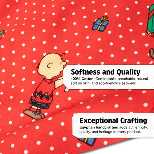 Vista 6 de Peanuts Snoopy - Pijamas familiares a juego, cómodos conjuntos de 2 piezas para Navidad