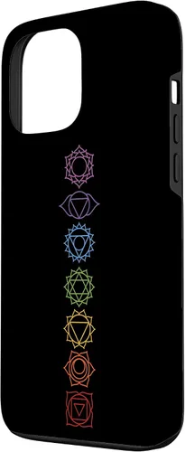 Vista 2 de Funda para iPhone 13 Pro Max, regalo espiritual Zen Rainbow Chakras alineados para amantes del yoga