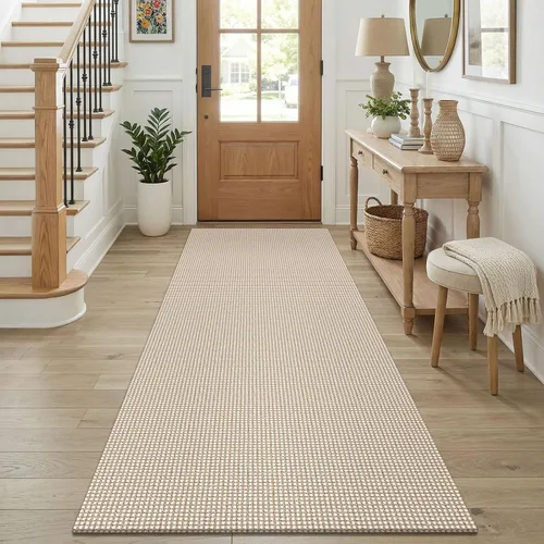 Vista 56 de KOZYFLY - Tapete para puerta de interior, lavable, pequeña, antideslizante, con respaldo de goma, felpudo de algodón para el hogar, color negro