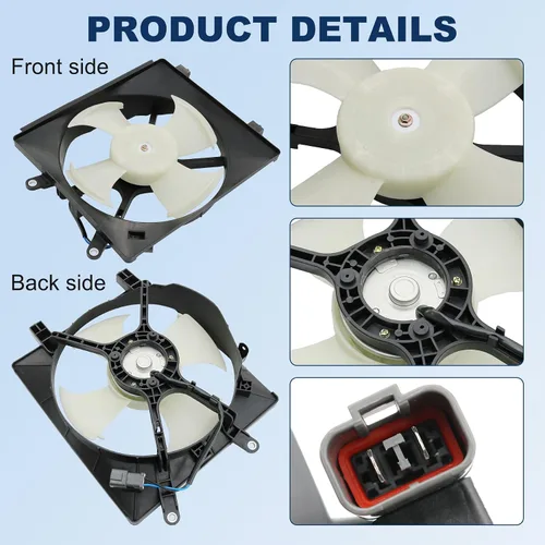 Vista 3 de Reemplazo del conjunto del ventilador de refrigeración del radiador del condensador de CA A/C para Honda Civic 2001-2005 HO3113114 620-220 610380