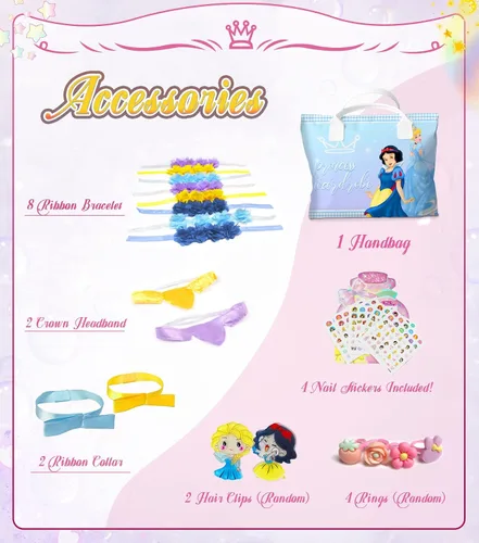 Vista 4 de Almce Princess Dress Up Clothes for Little Girls Birthday Gifts Trunk Set, 3-6 Year Old Toddler Girl Dresses Costume