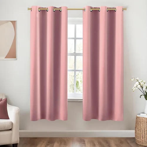 Vista 169 de KOUFALL Cortinas de Baño Aqua para Ventana, Juego de 2 Paneles Decoración Costera Cortinas Cortas Opacas para Ventana Pequeña de Cocina Puerta